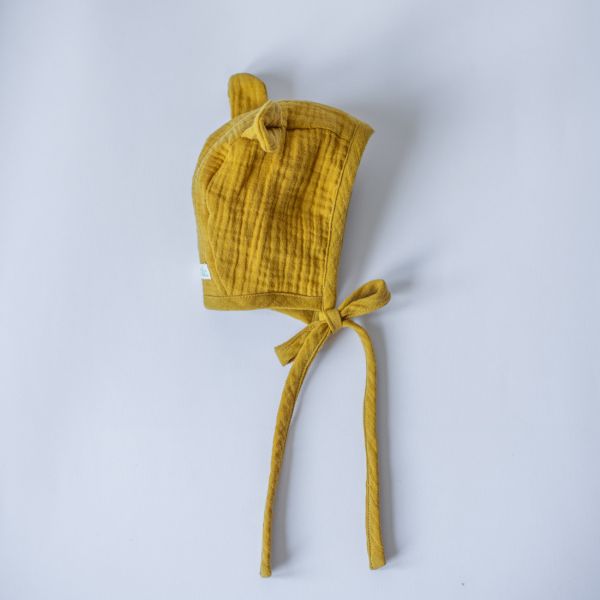 Mustard Mouse baby bonnet - miniMilla